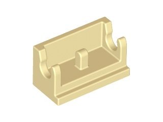 Tan Hinge Brick 1 x 2 Base - LEGO - 3937