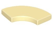 Tan Tile Round Corner 2 x 2 Macaroni - LEGO - 27925