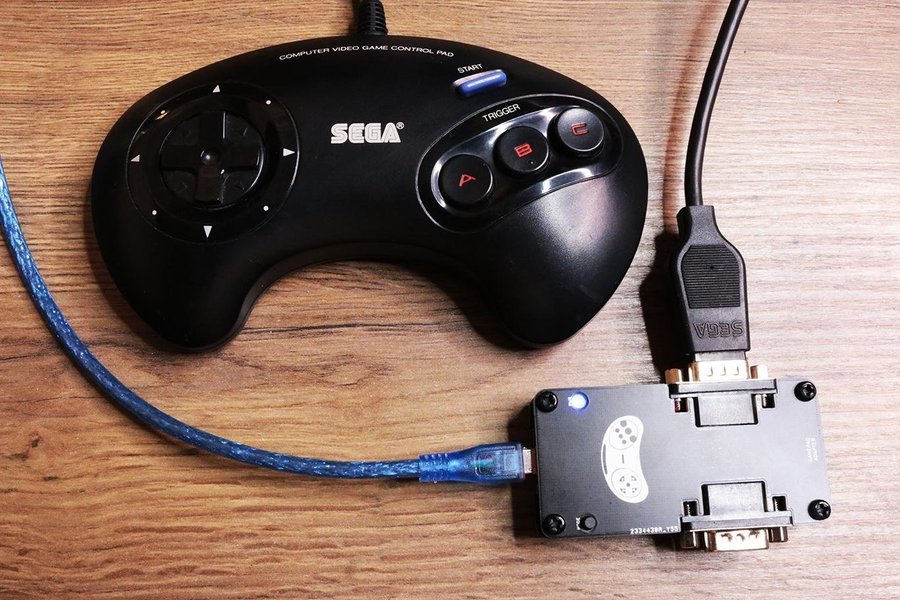 Mega Drive till PC USB-C adapter för två handkontroller | controller gamepad