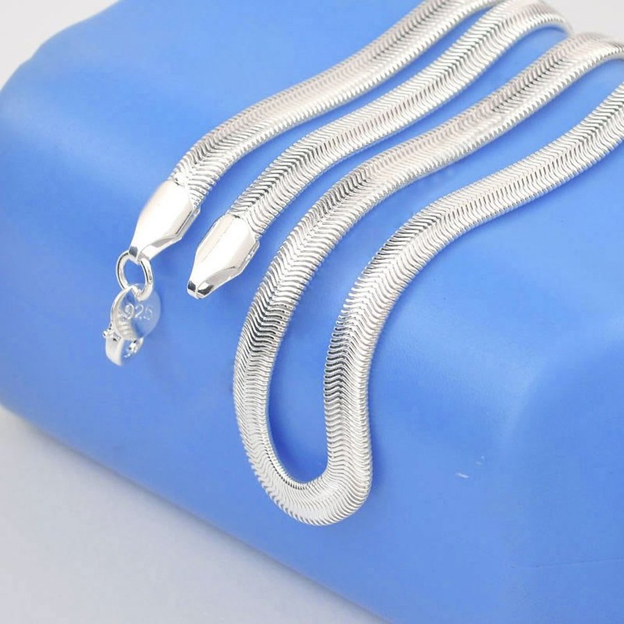 60 cm 6 mm Sterling Silver 925 stämplat ormkedja halsband länk snake pläterat