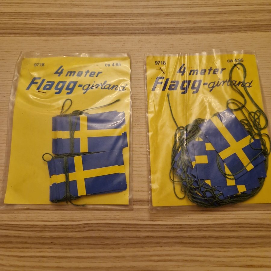 8 meter Flaggspel / Flaggirlang / Flaggirland - Julpynt oöppnad vintage