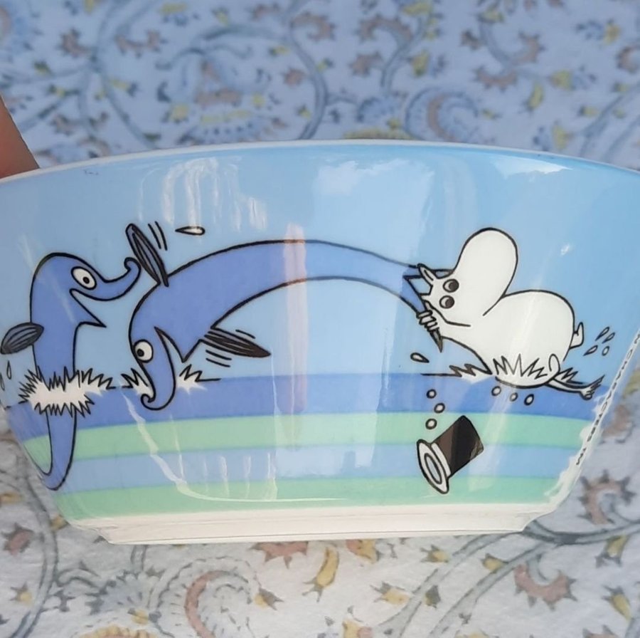 Delfindyk sommar 2007 Muminskål Moomin bowl mumin i fint skick!