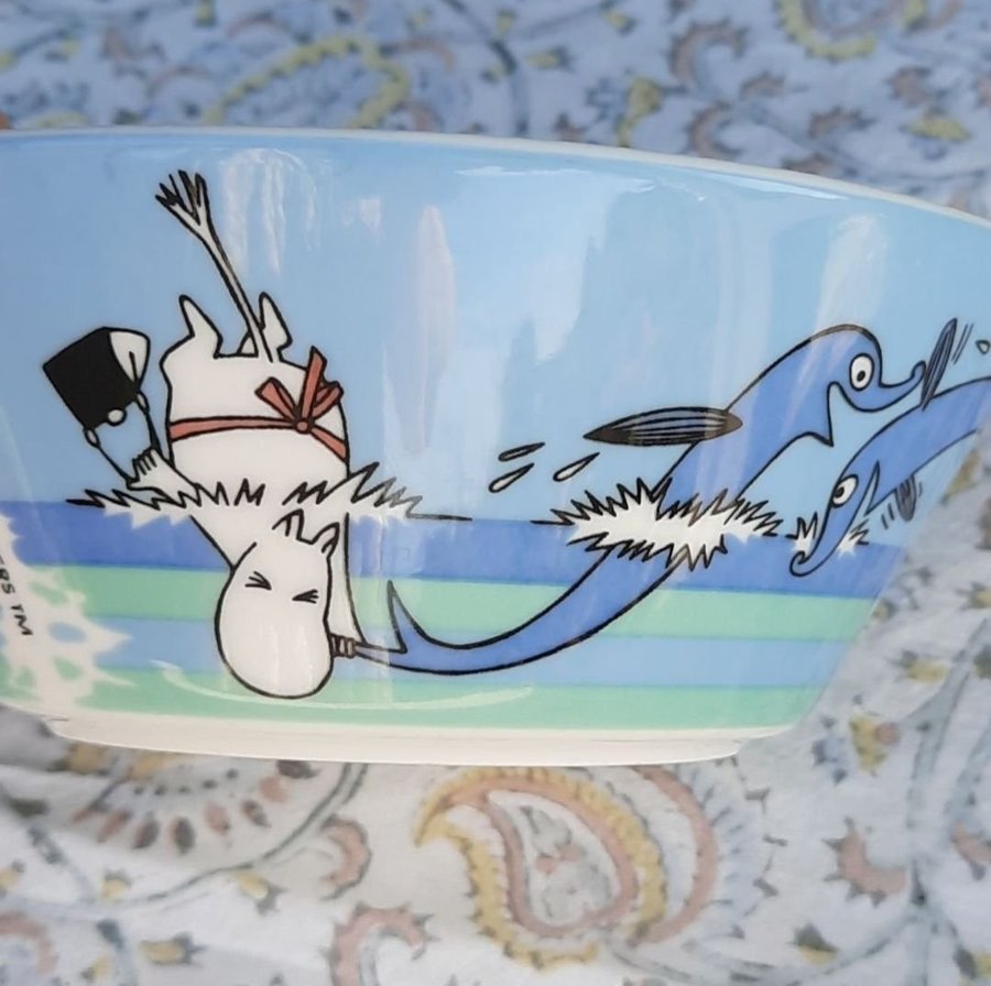 Delfindyk sommar 2007 Muminskål Moomin bowl mumin i fint skick!