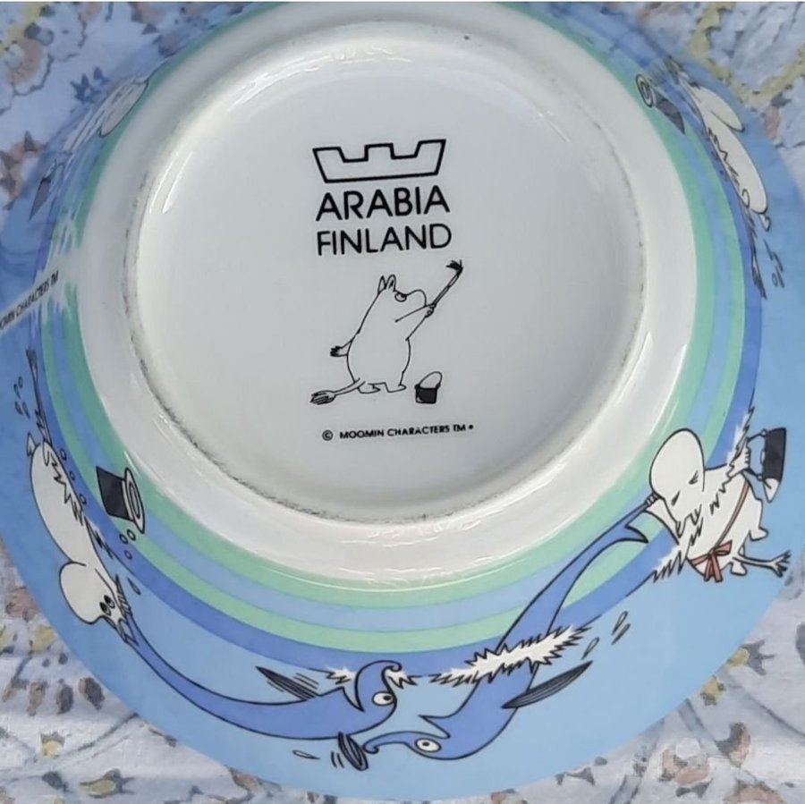 Delfindyk sommar 2007 Muminskål Moomin bowl mumin i fint skick!