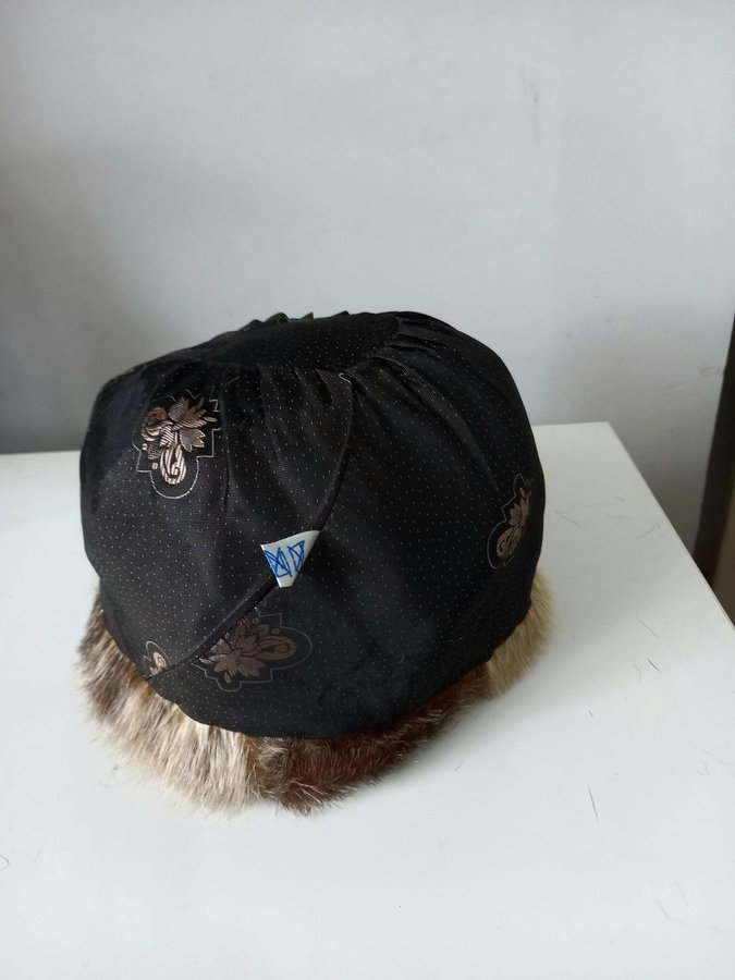 Vintage brun äkta pälsmössa päls mössa hatt