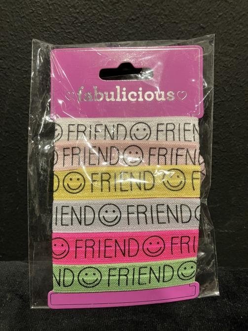 6 st Fabulicious Hårsnoddar / armband Friend smile