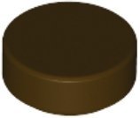 Dark Brown Tile Round 1 x 1 - LEGO - 98138