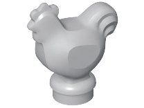 LEGO Animal Land Light Bluish Gray Grå 95342 Chicken Kyckling Höna Tupp 6146899