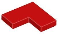 Red Tile 2 x 2 Corner - LEGO - 14719