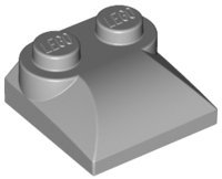 Light Bluish Gray Slope Curved 2 x 2 x 2/3 with 2 Studs and Curv - LEGO - 47457