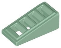 Sand Green Slope 18 2 x 1 x 2/3 with Grille - LEGO - 61409