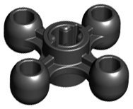 Black Technic Knob Cog / Gear / Wheel - LEGO - 32072