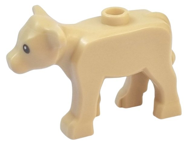 Tan Calf with Black Eyes and White Pupils Pattern - LEGO - 1568pb01