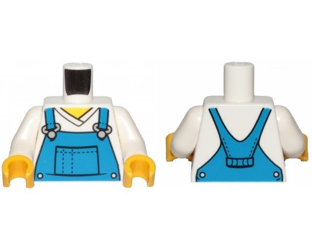 White Torso V-Neck Shirt - LEGO - Minifigur - 973pb3472c01