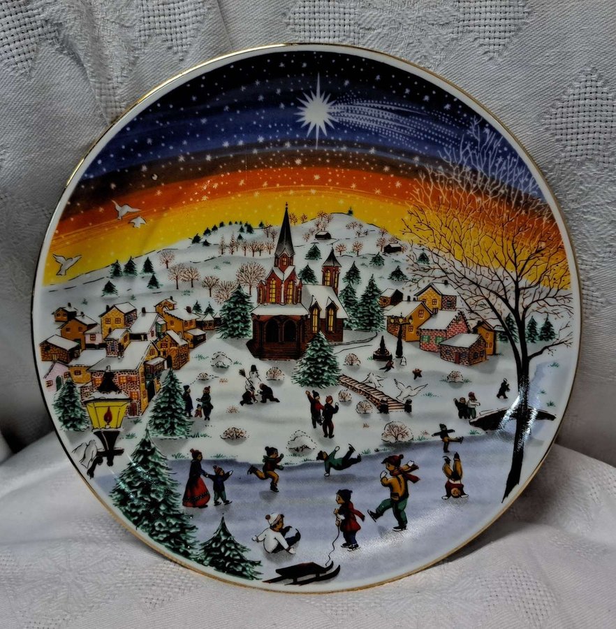 Jul Natal 1989 Christmas Decorative Plate from Spal Porcelain - Portugal