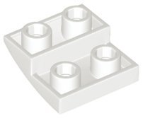 White Slope Curved 2 x 2 x 2/3 Inverted - LEGO - 32803