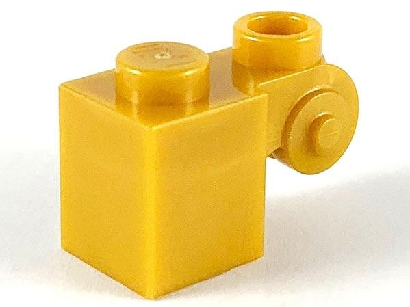 Pearl Gold Brick Modified 1 x 1 with Scroll with Hollow Stud - LEGO - 20310