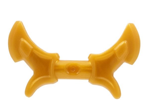 Pearl Gold Minifigure Weapon Hook with Double Blades Handle - LEGO - 86125e