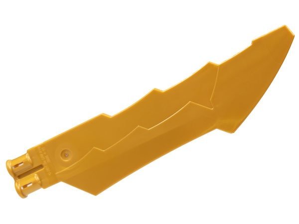 Pearl Gold Propeller 1 Blade 14L with 2 Axle Holes and Jagged Edg - LEGO - 79895