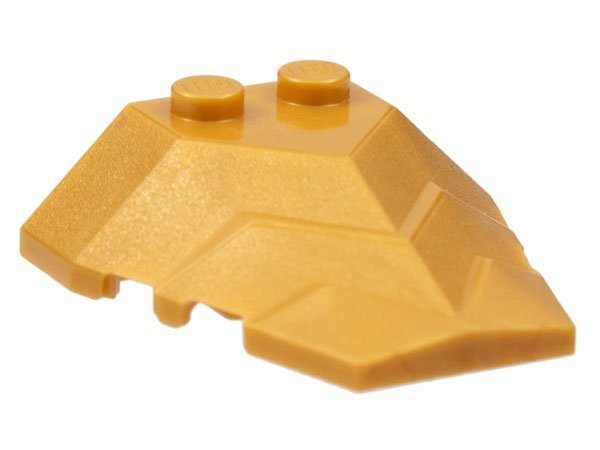 Pearl Gold Wedge 4 x 4 Angular Stepped Top - LEGO - 86148