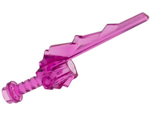 Trans-Dark Pink Minifigure Weapon Sword Hilt with Crystal Shard - LEGO - 86146
