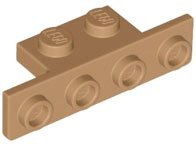 Medium Nougat Bracket 1 x 2 - 1 x 4 with Two Rounded Corners - LEGO - 28802