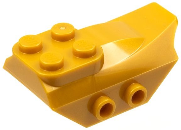 Pearl Gold Slope Curved 4 x 2 with 4 Studs on Top 2 Hollow Stud - LEGO - 79897