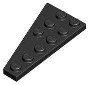 Black Wedge Plate 6 x 3 Right - LEGO - 54383