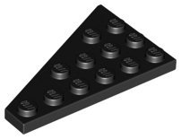 Black Wedge Plate 6 x 4 Right - LEGO - 48205