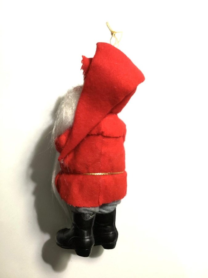 Liten Söt Tomte Vintage Retro Docka med ansikte i plast 15 cm Från 50-60-talet