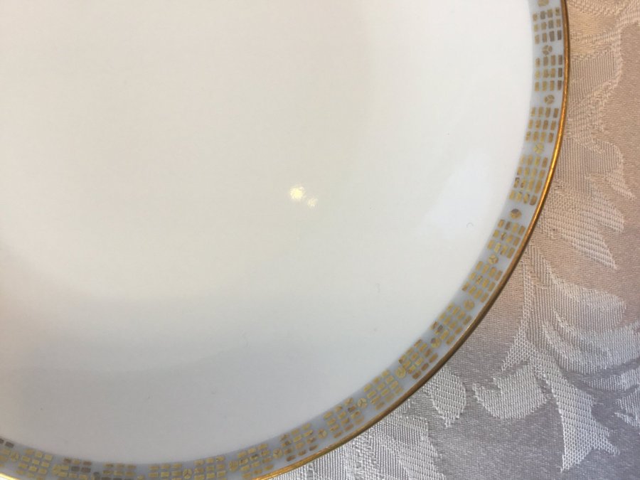 HACKEFORS - RUT - 6 st Assietter Diam 17 cm Dekor i ljusblå/guldfärg