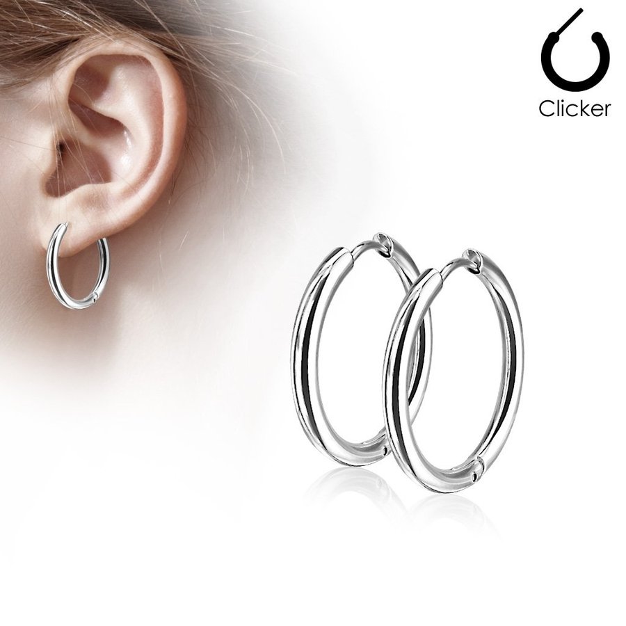 REA___REA___1 Par 8 mm Hoops örhängen i titanpläterd 316L stål