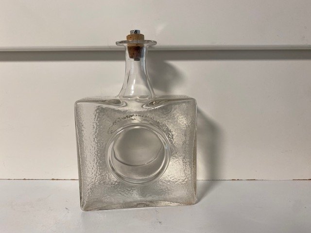 Iittala karaff flaska Mini med kork Tapio Wirkkala 1960-70-talet signerad TW