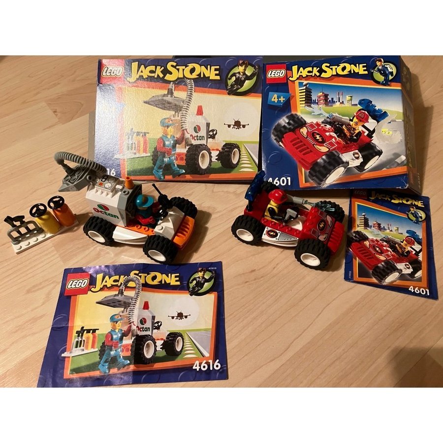 Lego 2 askar Jack Stone bil bilar ask 4601 + 4616 topp skick komplett