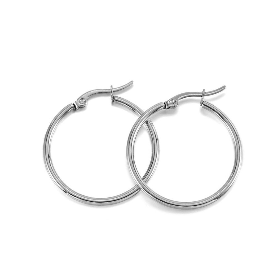 50 mm silverpläterade creol örhängen kreol ring hoops nickelsäkra stål ringar