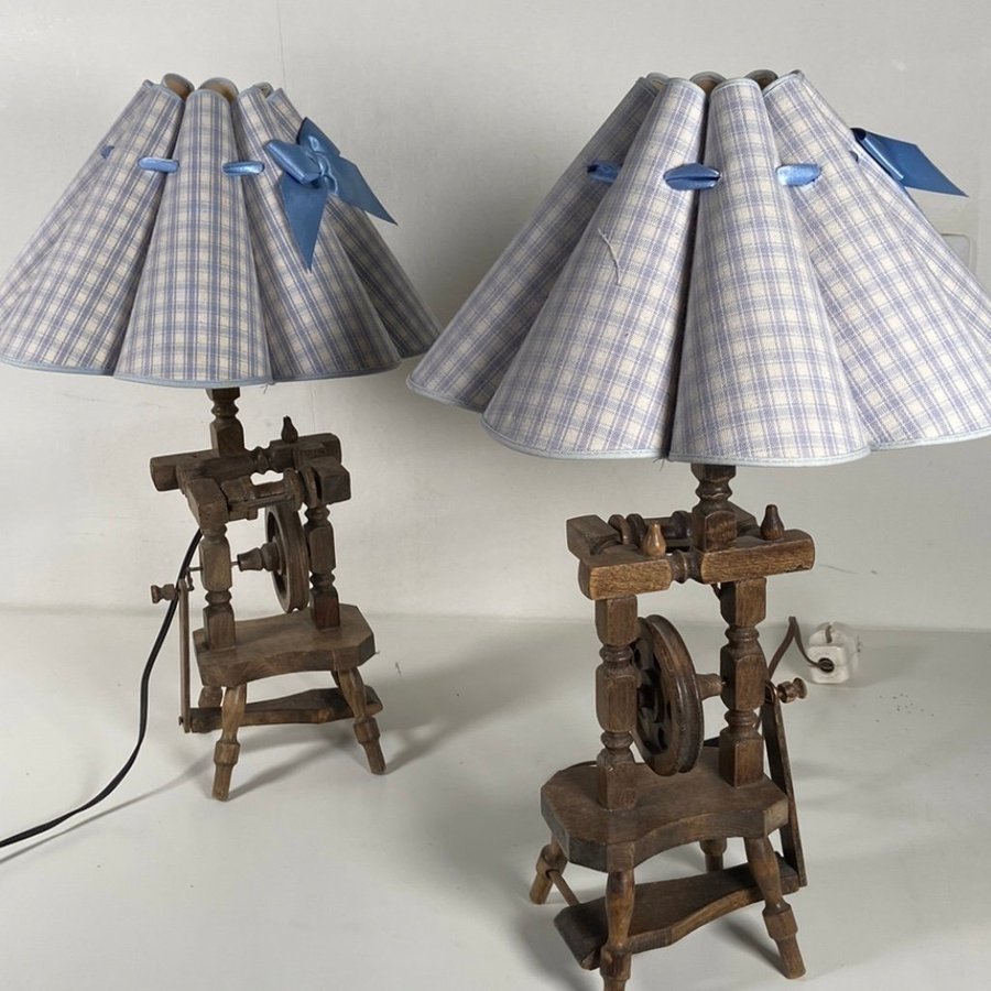 Vintage garnvinda trälampa lampa Foot Pedal Sewing Threading Machine lamp