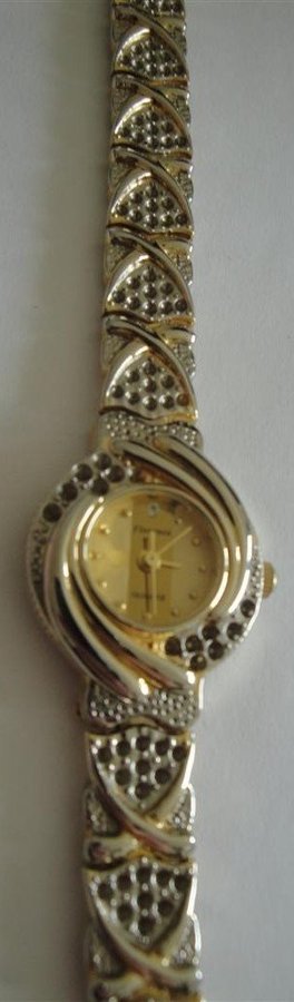 Vacker Vintage guldpläterad armbandsur Florence Quartz Swiss