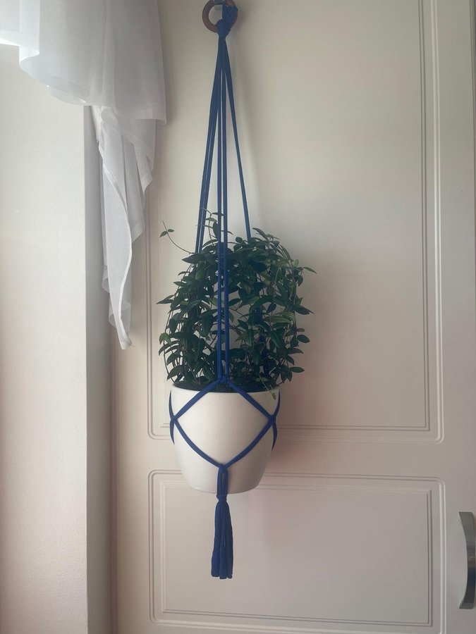 ampel plant hanger makrame blå (10-12 cm)