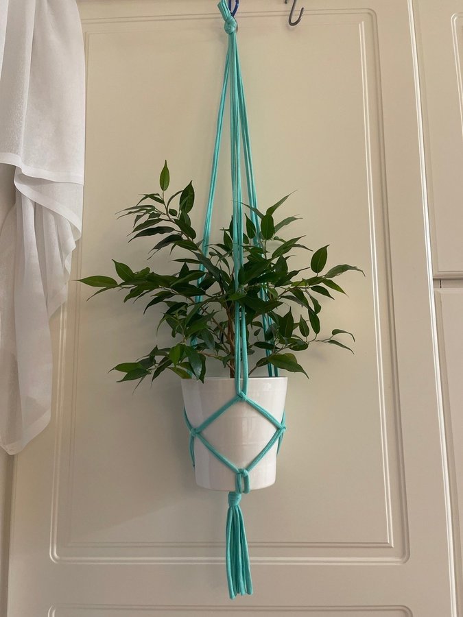 ampel plant hanger makrame turkos 10-12 cm