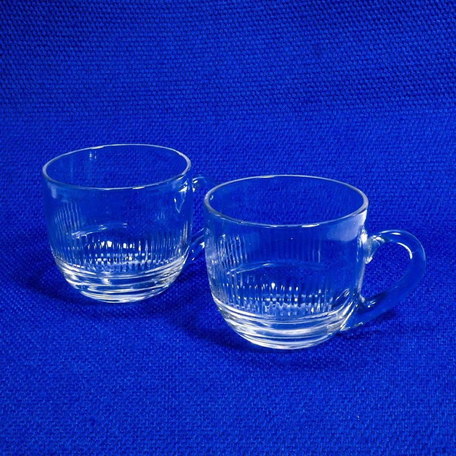 2 ST ÄLDRE PUNSCHGLAS/PUNSCHMUGGAR "JUNO" KOSTA BODA VINTAGE GLÖGG 1960-TAL