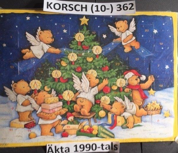 Adventskalender KORSCH 362: Nalle-änglar klär gran1990-2006 A4=20x30cm