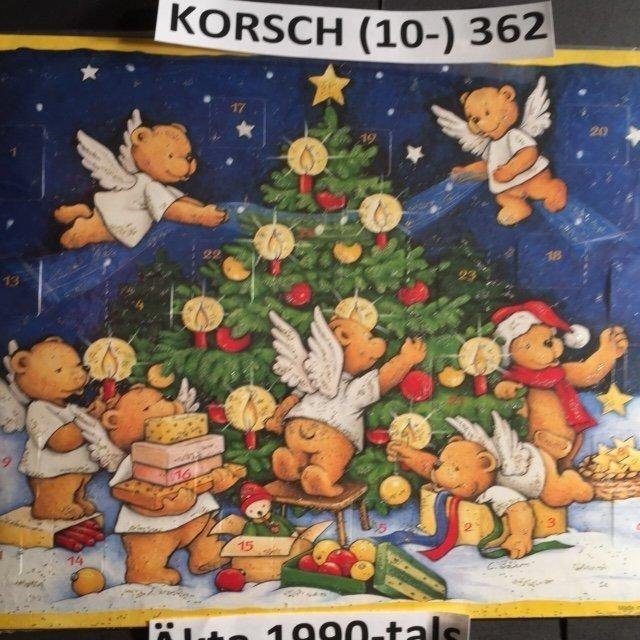 Adventskalender KORSCH 362: Nalle-änglar klär gran1990-2006 A4=20x30cm