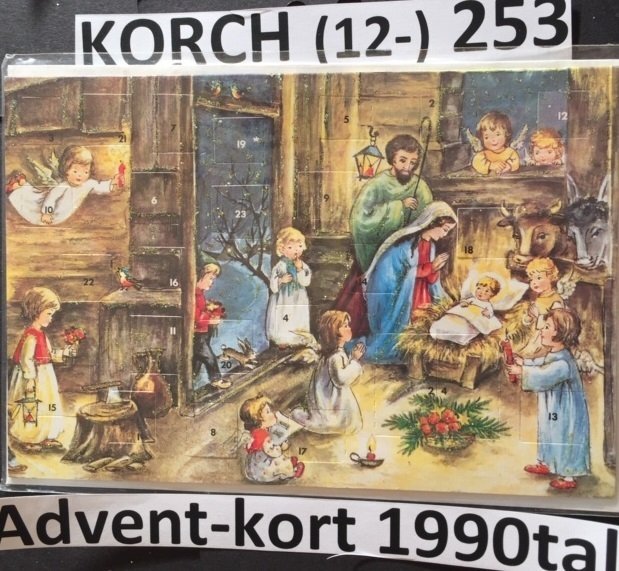 Adventskalender KORSCH 253V Hummel: Jesus-krubba yxa1990-2006 Vykort=12x17