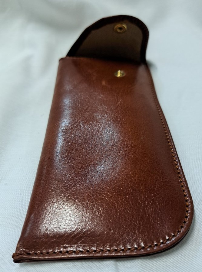 Vintage new Genuine Leather Pencil Case brown Pen Pouch Stationery Storage Bag