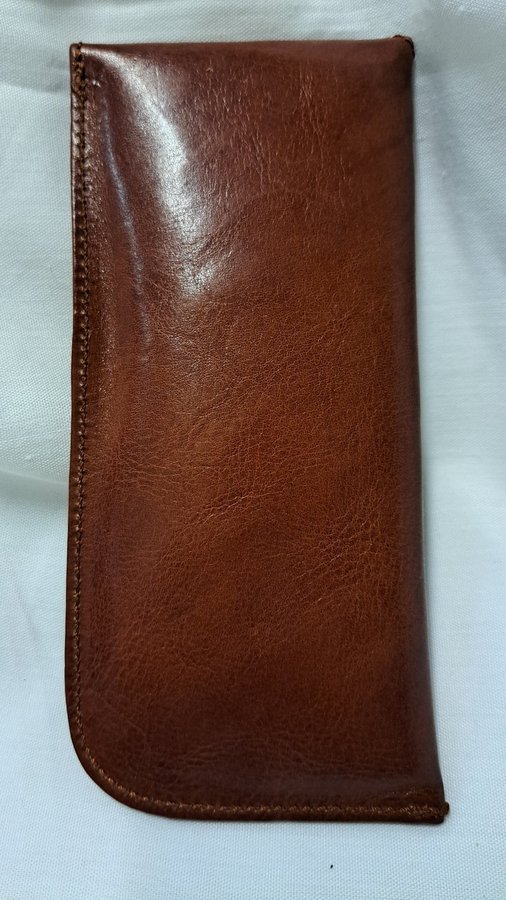 Vintage new Genuine Leather Pencil Case brown Pen Pouch Stationery Storage Bag