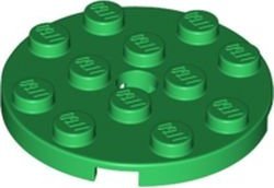 Green Plate Round 4 x 4 with Hole - LEGO - 60474