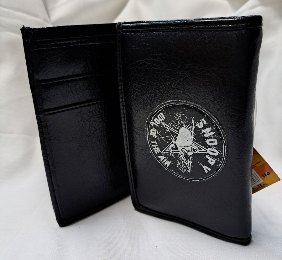 Plånbok i svart läder Snoopy Peanuts Idol of the air leather wallet