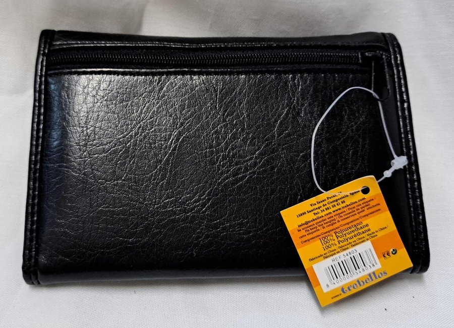 Plånbok i svart läder Snoopy Peanuts Idol of the air leather wallet