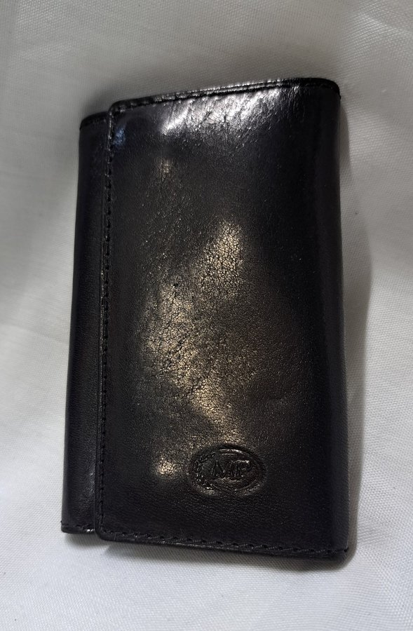 MP Nyckelplånbok i svart läder Nyckelring key wallet Keyring Genuine Leather