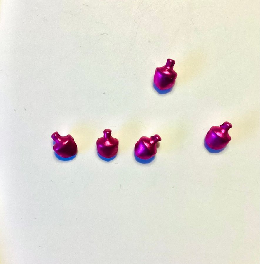 5 st Bjällror Minibjällror Jul Storlek 6mm - 7mm 06-07 cm Cerise Blåröd Metall